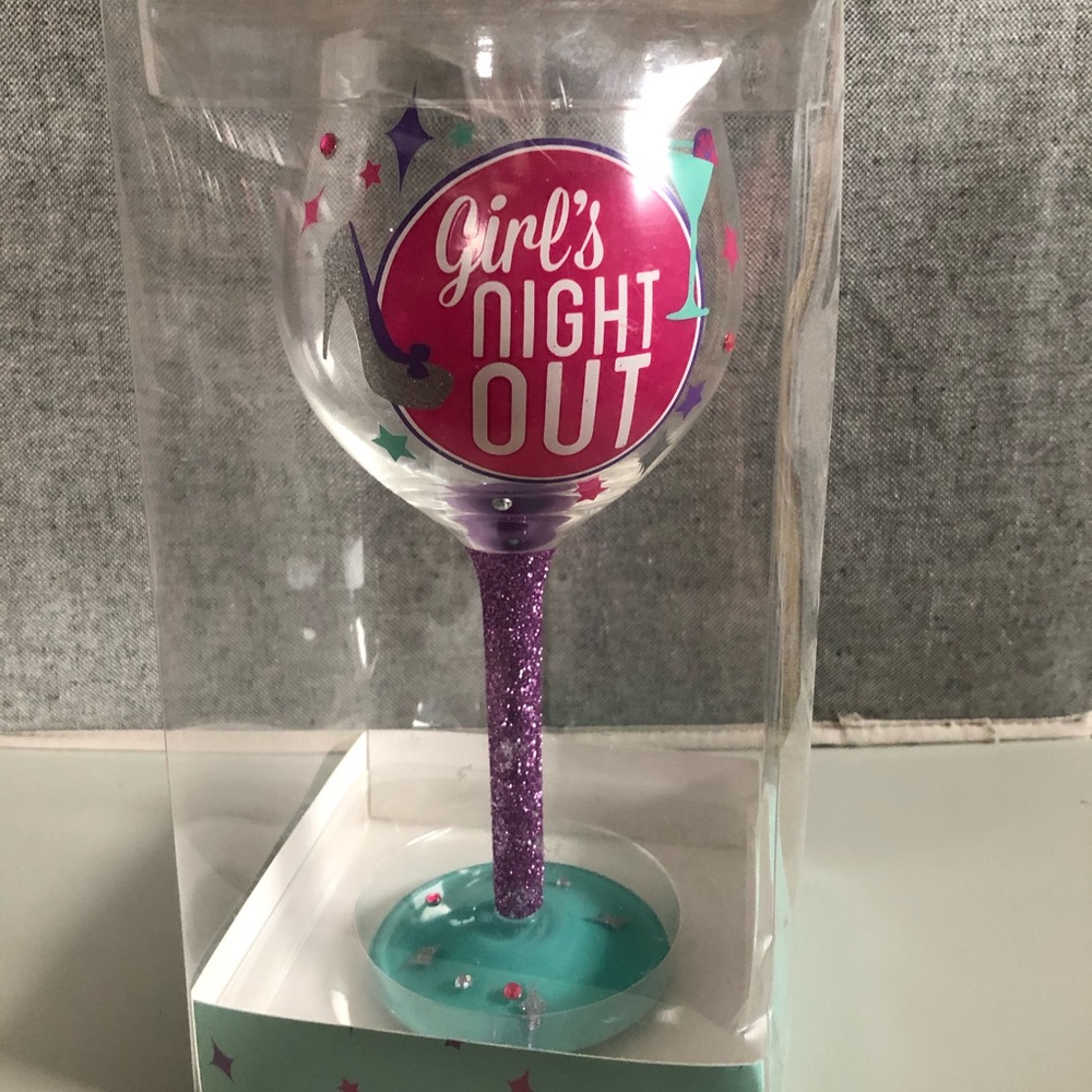 Girls night out wine glass